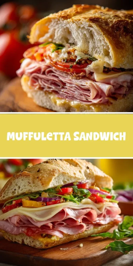 Looking for quick meal prep ideas? This Muffuletta Sandwich is your go-to for a healthy lunch that comes together in no time. Packed with layers of savory meats, cheese, and a zesty olive salad, it’s a perfect way to elevate your midday meals. Check out this recipe and more at epiceats! HealthyLunch QuickMealPrep SandwichRecipe EasyLunch MealPrepIdeas Foodie Yum