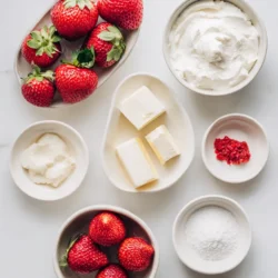 Ingredients for Strawberry Shortcake Cheesecake Cups