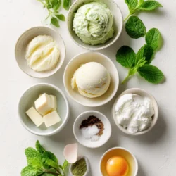 Ingredients for Refreshing Homemade Fresh Mint Ice Cream