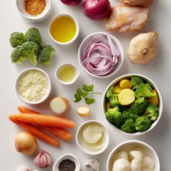 Ingredients for One-Pan Honey Garlic Chicken & Veggies