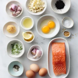 Ingredients for Sheet Pan Honey Garlic Salmon Delight