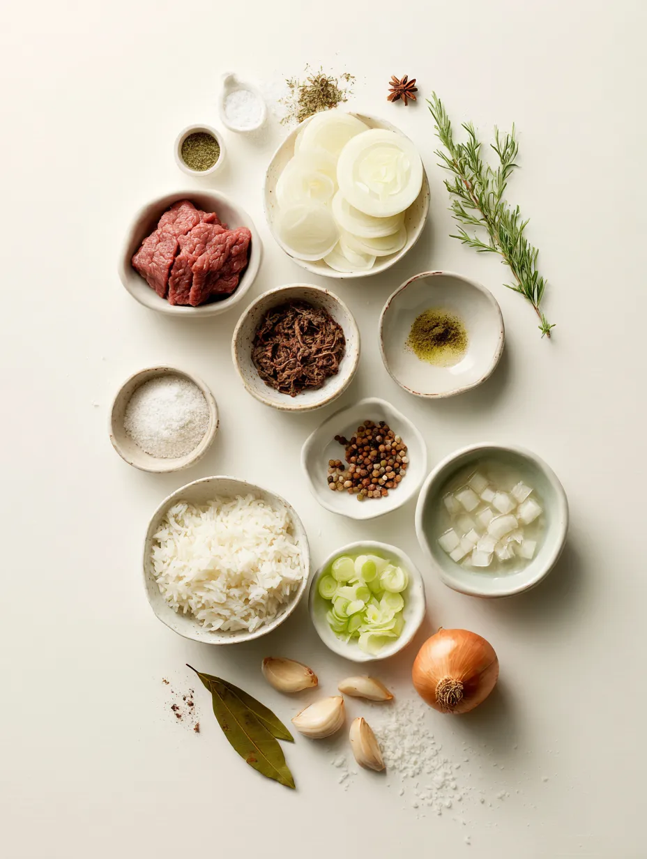Ingredients for Savory French Onion Beef over Rice: A Comforting Delight