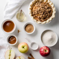 Ingredients for Caramel-Drizzled Toffee Apple Pie: A Sweet Twist on a Classic Favorite