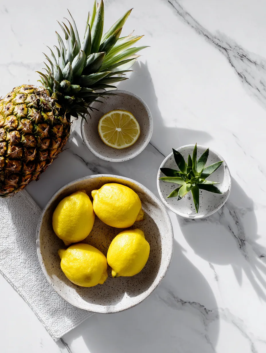Ingredients for The Ultimate Pineapple Lemon Drop Recipe: A Refreshing Cocktail Experience