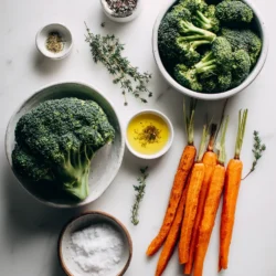 Ingredients for Roasted Broccoli and Carrots: Crispy Oven Roasted Veggie