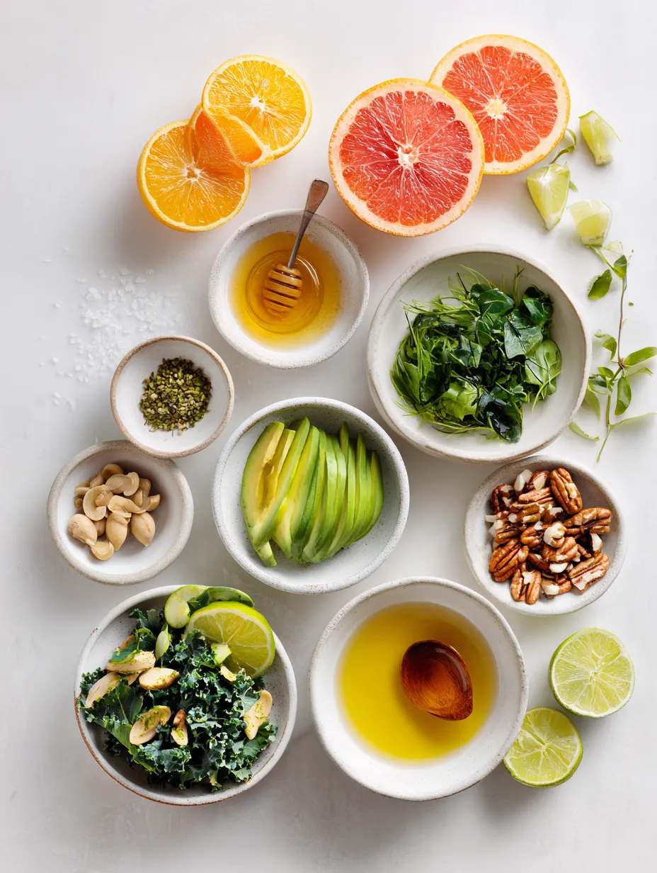 Ingredients for Citrus Garden Crunch Salad with Honey Lemon Dressing