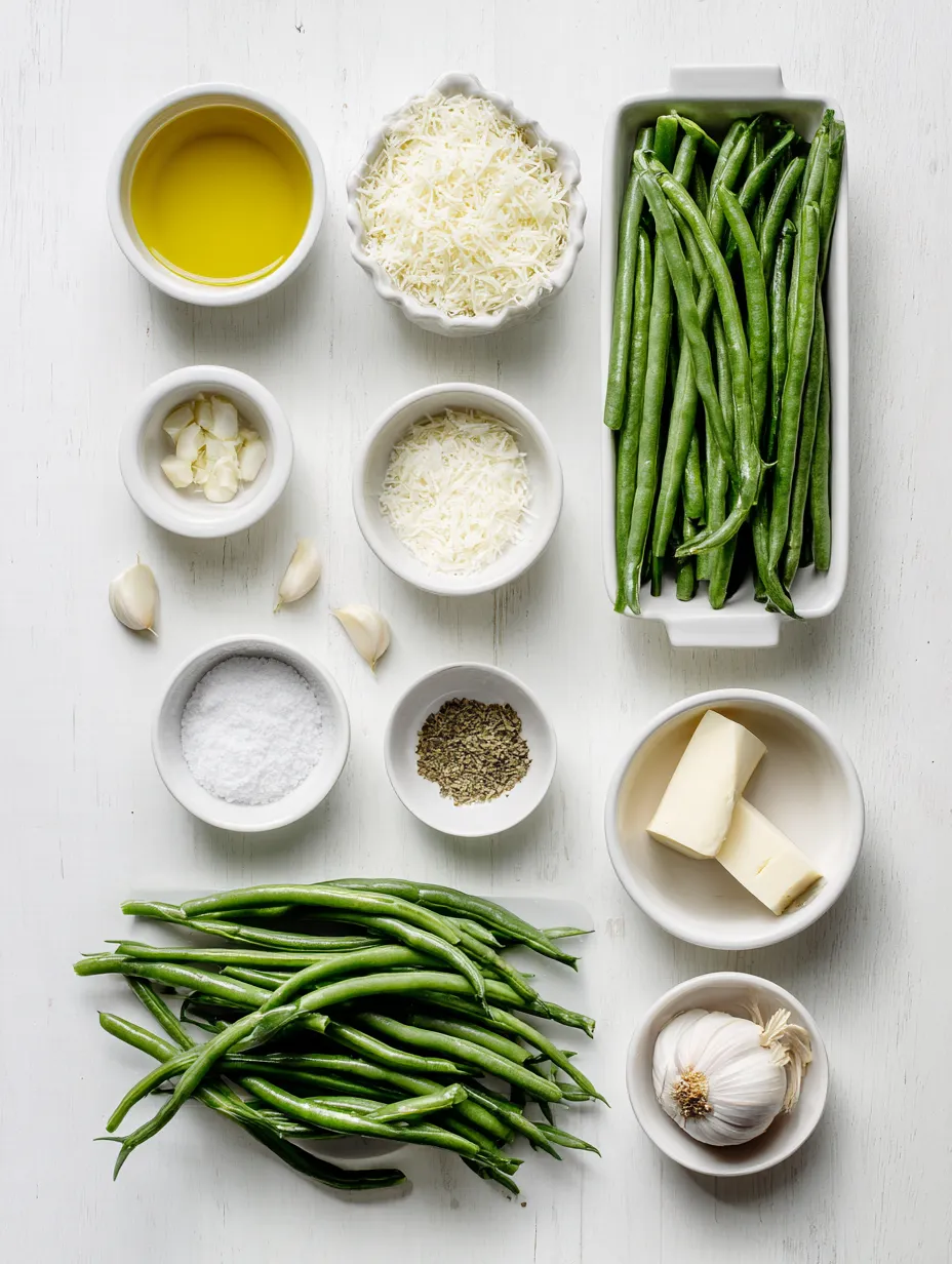 Ingredients for Crispy Garlic Parmesan Green Beans: A Deliciously Easy Recipe