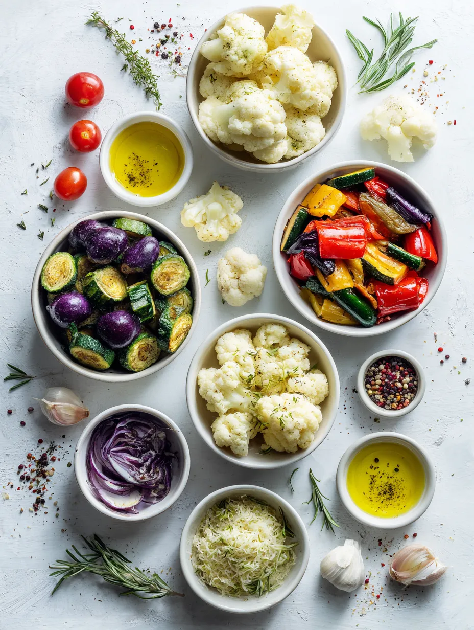 Ingredients for Cheesy Roasted Vegetables: The Perfect Comforting Side Dish