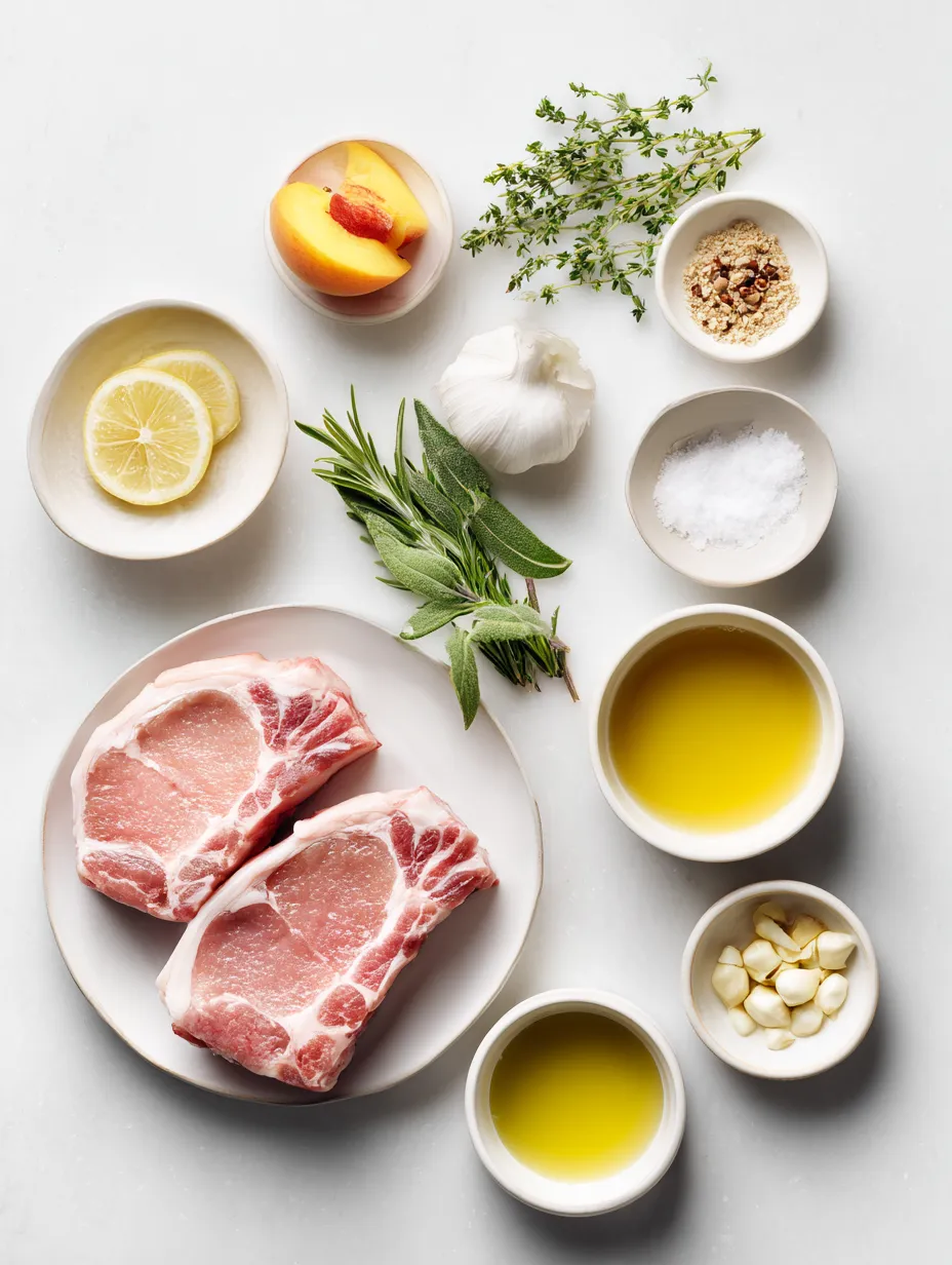 Ingredients for Peach Glazed Pork Chops