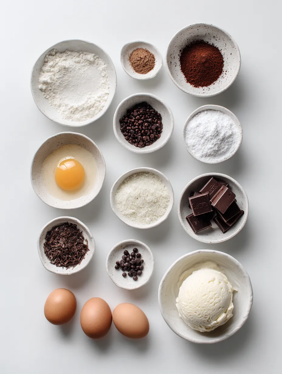 Ingredients for Ultimate Chocolate Lava Pancakes
