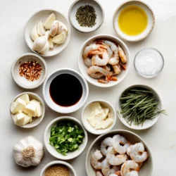 Ingredients for Spicy Honey Garlic Shrimp Bowl