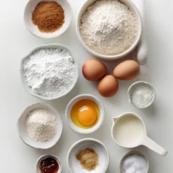 Ingredients for Sweet Summer Delight: Homemade Peach Cake with Brown Sugar Frosting