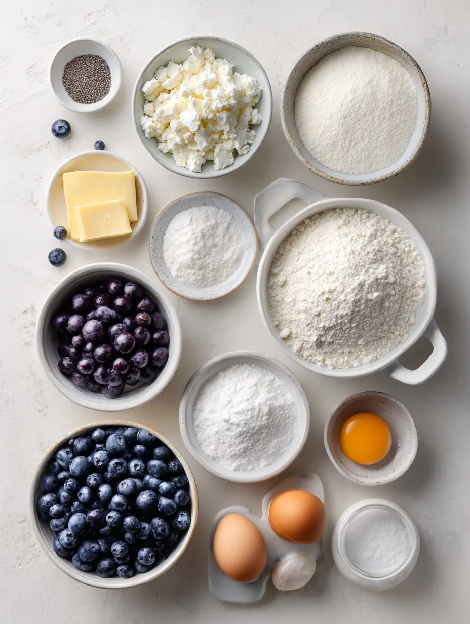 Ingredients for Cottage Cheese Blueberry Muffins: A Deliciously Healthy Treat