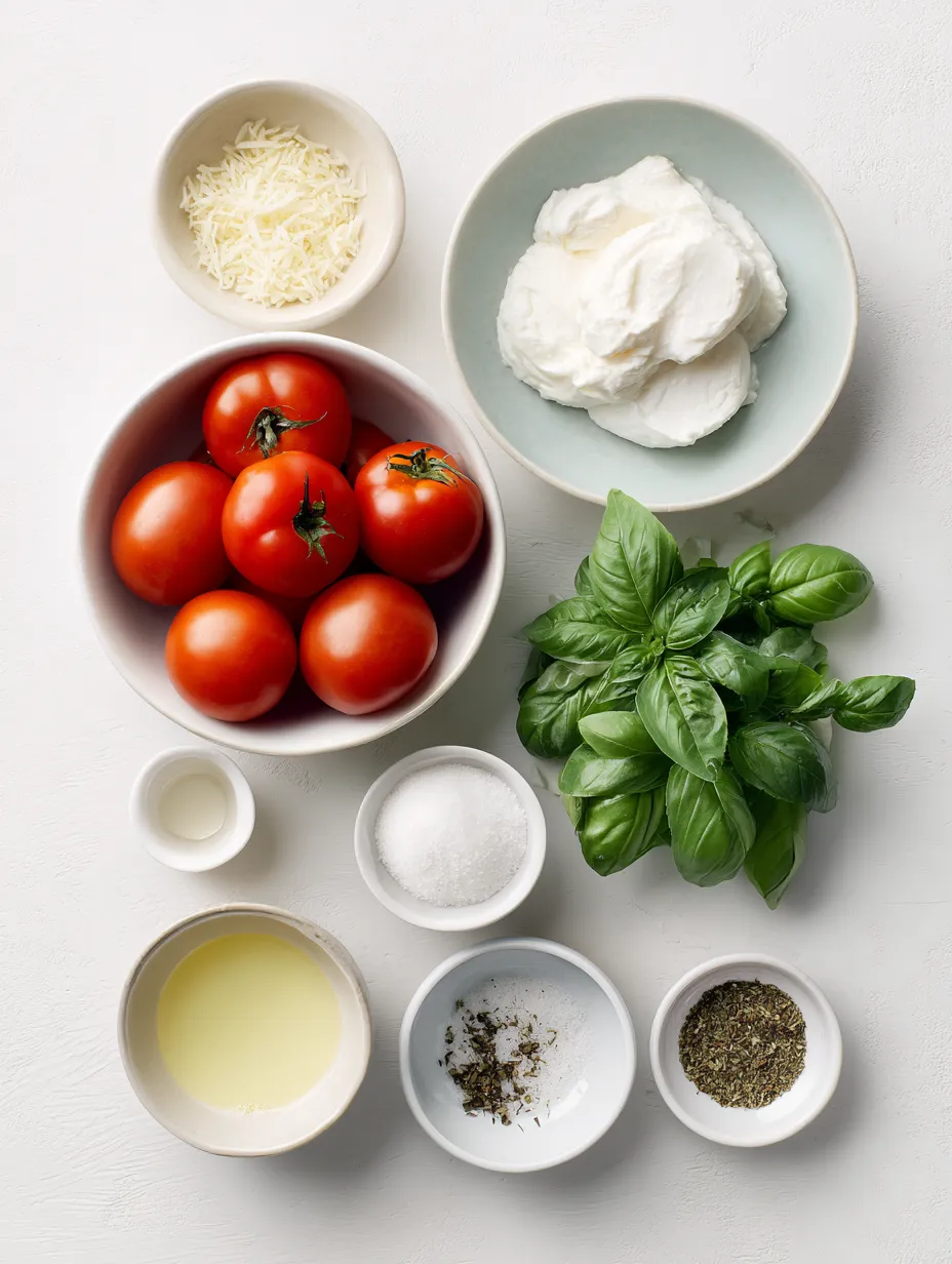 Ingredients for Slow Cooker Creamy Tomato Basil Chicken