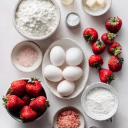 Ingredients for Velvet Strawberry Cheesecake Mug Cake