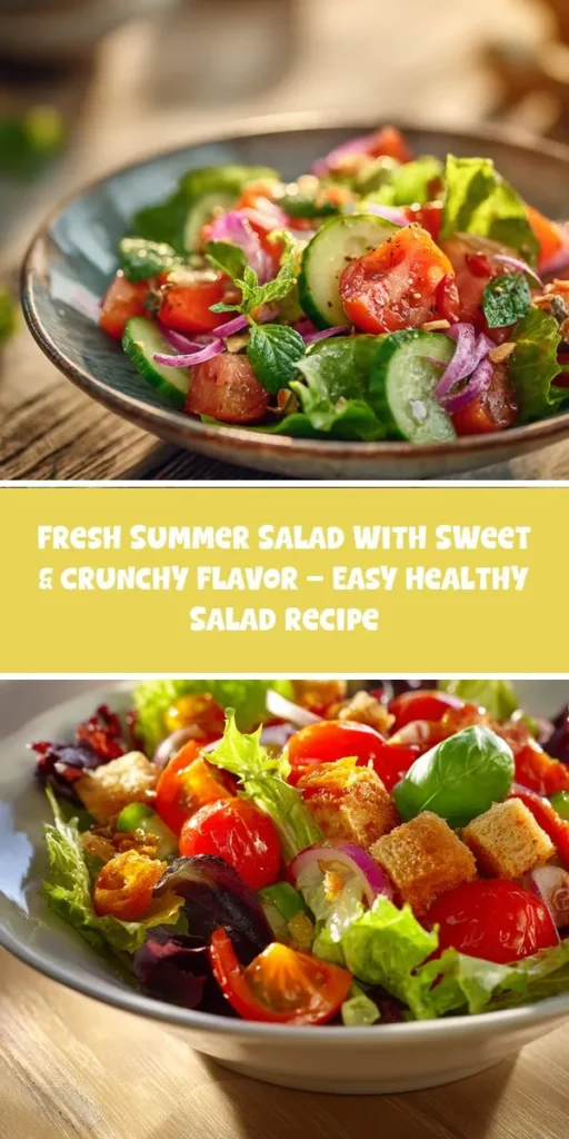 This fresh summer salad with sweet & crunchy flavor &ndash; easy healthy salad recipe is a simple lunch recipe made with everyday ingredients. Perfect for busy days and family meals.