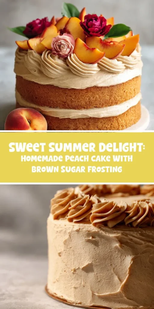 This sweet summer delight: homemade peach cake with brown sugar frosting is a simple dinner recipe made with everyday ingredients. Perfect for busy days and family meals.