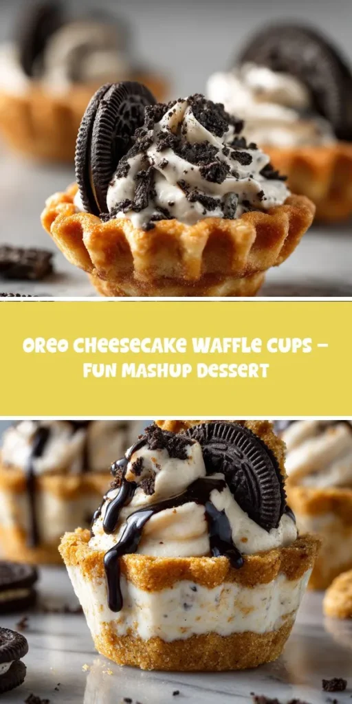 This oreo cheesecake waffle cups &ndash; fun mashup dessert is a simple dessert recipe made with everyday ingredients. Perfect for busy days and family meals.