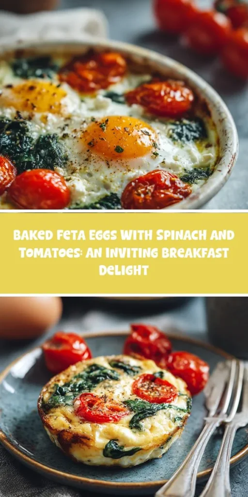 This baked feta eggs with spinach and tomatoes: an inviting breakfast delight is a simple dinner recipe made with everyday ingredients. Perfect for busy days and family meals.