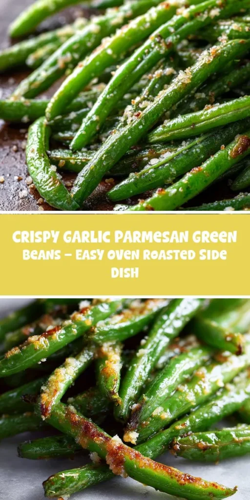 This crispy garlic parmesan green beans &ndash; easy oven roasted side dish is a simple dinner recipe made with everyday ingredients. Perfect for busy days and family meals.