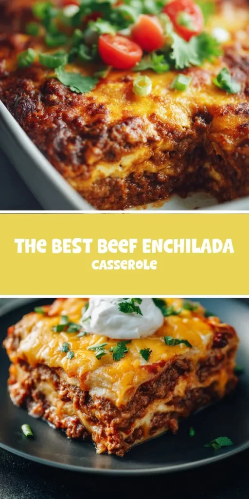 This the best beef enchilada casserole is a simple dinner recipe made with everyday ingredients. Perfect for busy days and family meals.