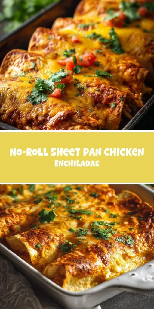 This no-roll sheet pan chicken enchiladas is a simple dinner recipe made with everyday ingredients. Perfect for busy days and family meals.