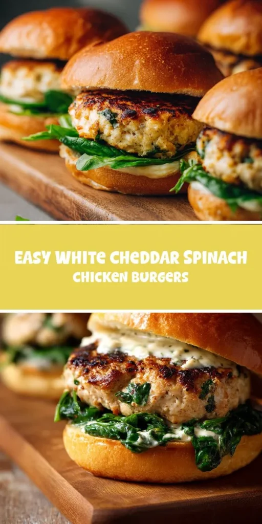 This easy white cheddar spinach chicken burgers is a simple dinner recipe made with everyday ingredients. Perfect for busy days and family meals.