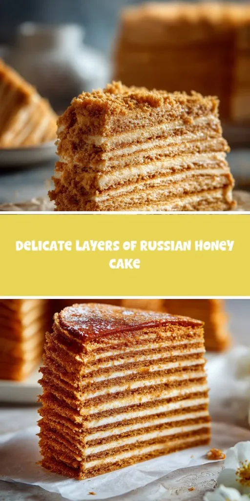 This delicate layers of russian honey cake is a simple dessert recipe made with everyday ingredients. Perfect for busy days and family meals.