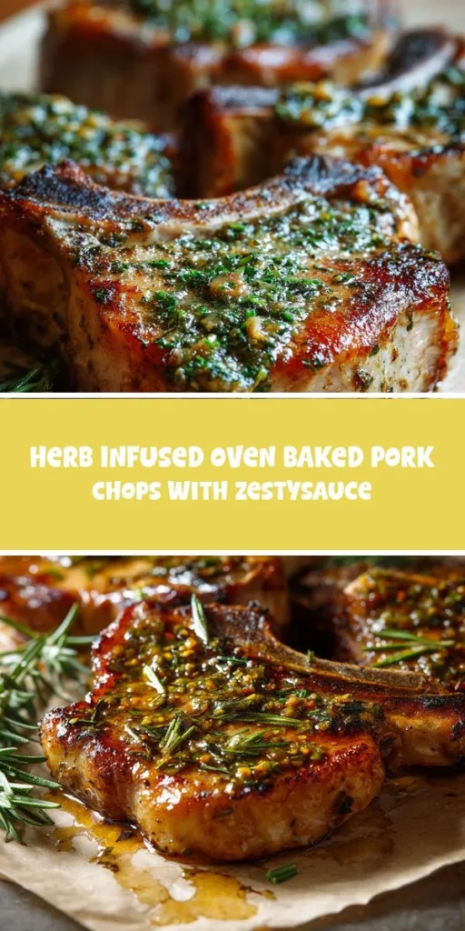 This herb infused oven baked pork chops with zestysauce is a simple dinner recipe made with everyday ingredients. Perfect for busy days and family meals.