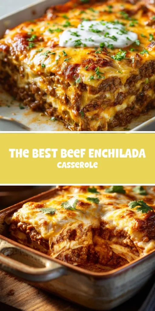 This the best beef enchilada casserole is a simple dinner recipe made with everyday ingredients. Perfect for busy days and family meals.