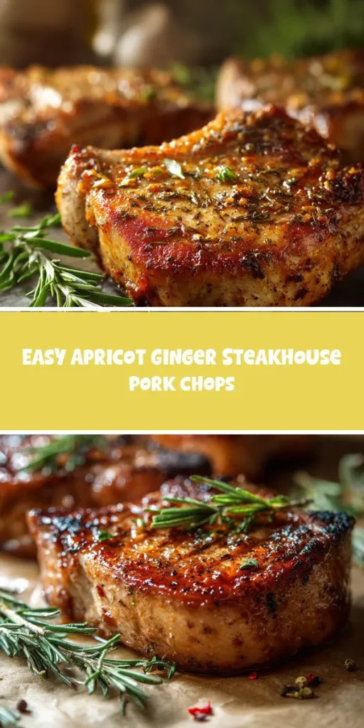 This easy apricot ginger steakhouse pork chops is a simple dinner recipe made with everyday ingredients. Perfect for busy days and family meals.