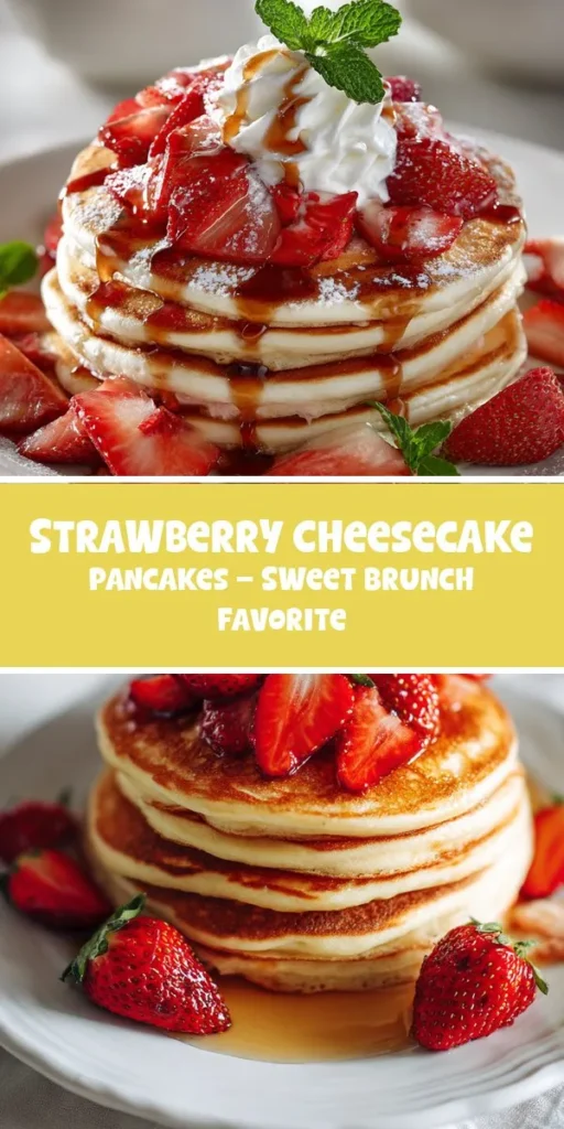 This strawberry cheesecake pancakes &ndash; sweet brunch favorite is a simple breakfast recipe made with everyday ingredients. Perfect for busy days and family meals.