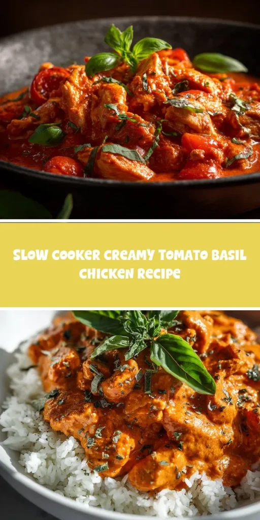 This slow cooker creamy tomato basil chicken recipe is a simple dinner recipe made with everyday ingredients. Perfect for busy days and family meals.