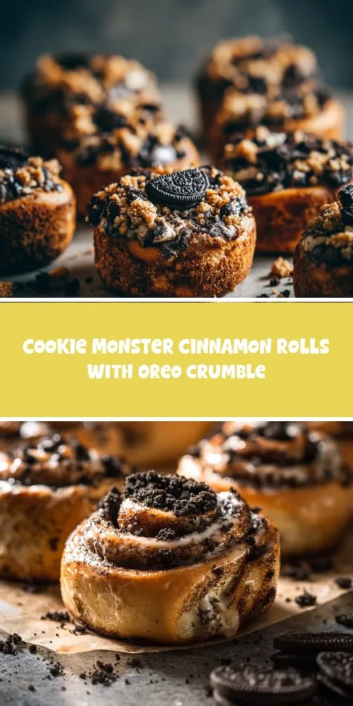 This cookie monster cinnamon rolls with oreo crumble is a simple dinner recipe made with everyday ingredients. Perfect for busy days and family meals.