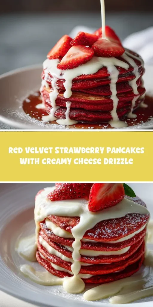 This red velvet strawberry pancakes with creamy cheese drizzle is a simple dinner recipe made with everyday ingredients. Perfect for busy days and family meals.