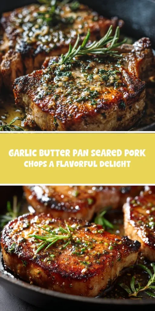 This garlic butter pan seared pork chops a flavorful delight is a simple dinner recipe made with everyday ingredients. Perfect for busy days and family meals.