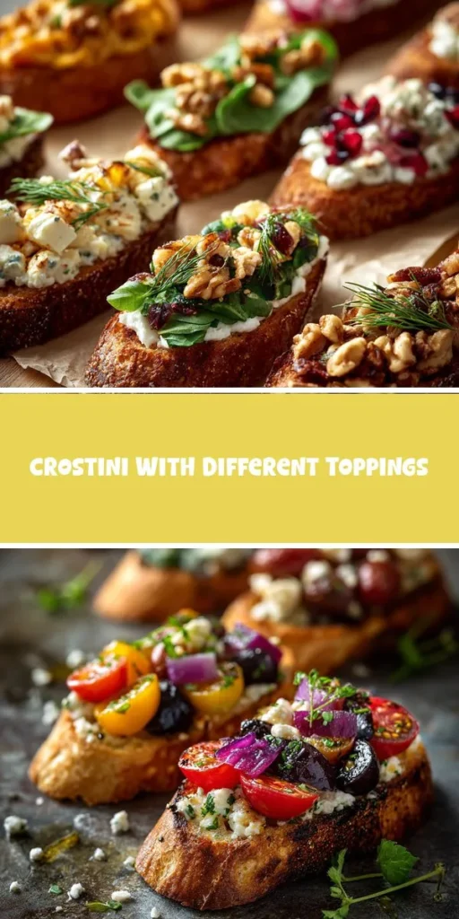 This crostini with different toppings is a simple appetizers recipe made with everyday ingredients. Perfect for busy days and family meals.