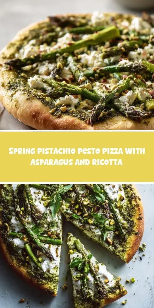 This spring pistachio pesto pizza with asparagus and ricotta is a simple dinner recipe made with everyday ingredients. Perfect for busy days and family meals.