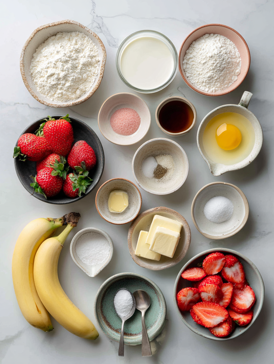 Ingredients for Banana Strawberry Protein Smoothie Recipe