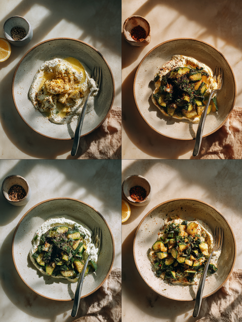 Steps for Zaatar Zucchini Labneh Dinner Recipe Middle Eastern