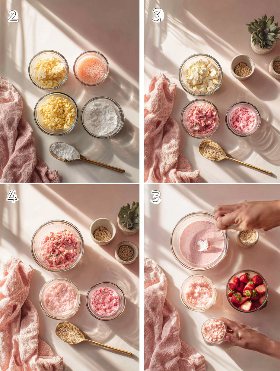 Step by step instructions for Banana Strawberry Protein Smoothie Recipe