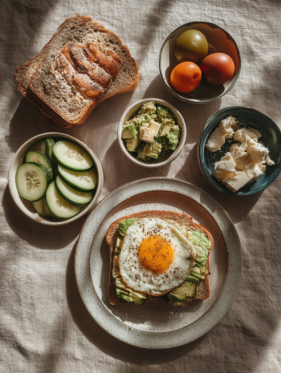 Ingredients for Smashed Egg Toast Recipe Viral TikTok Breakfast