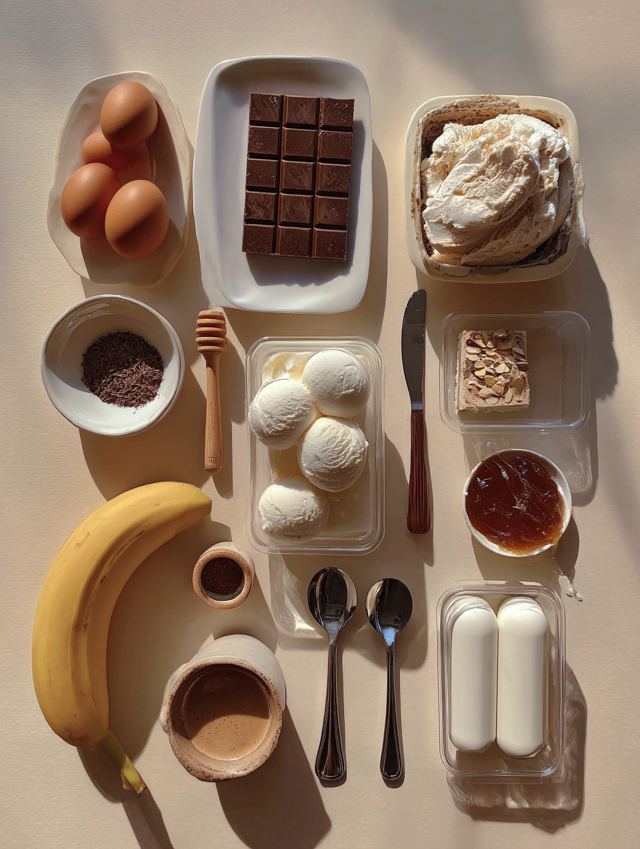 Ingredients for Nourishing Honey Ice Cream Recipe Natural Sweetener Dessert