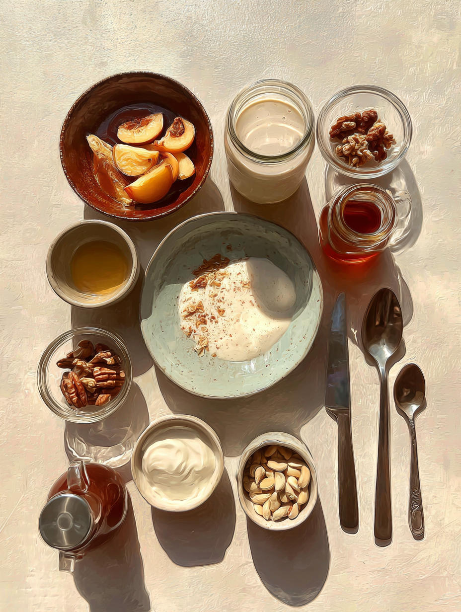 Ingredients for Peach Milkshake Recipe Creamy Summer Dessert Drink