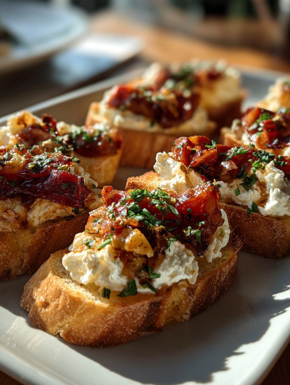 Whipped Ricotta Crostini Recipe Easy Elegant Appetizer