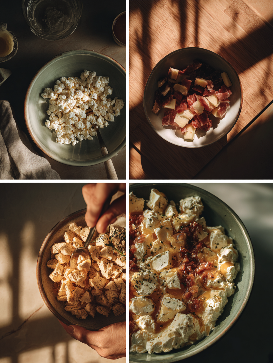 Steps for Cottage Cheese Dip with Hot Honey Recipe Party Dip