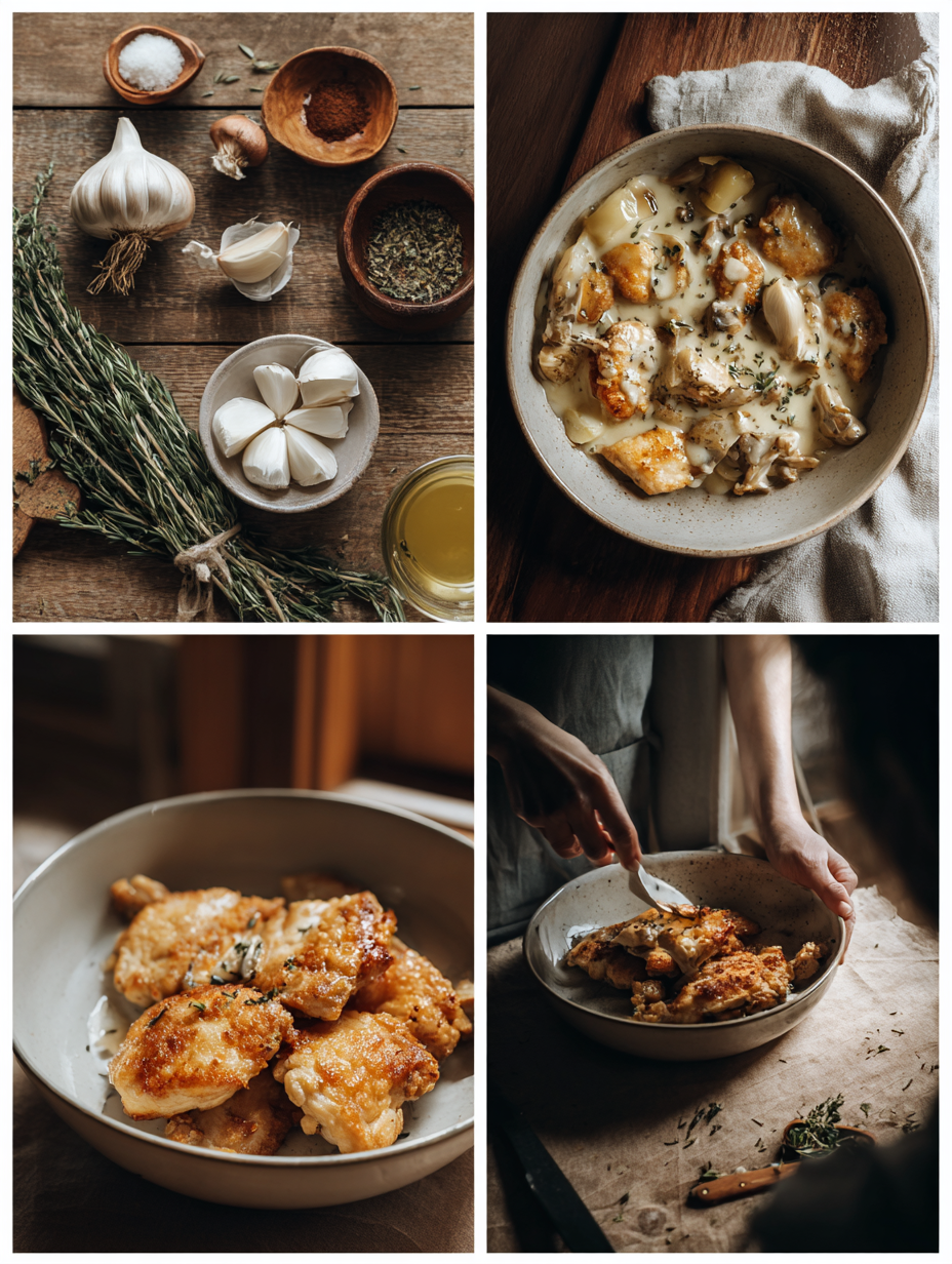 Steps for Pan-Seared Chicken in White Wine Garlic Sauce