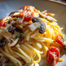 Truffle Garlic Mushroom Pasta Delight