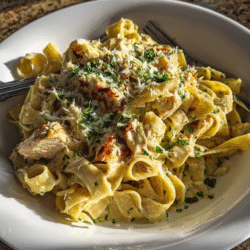 Classic Sunday Chicken Alfredo Fettuccine