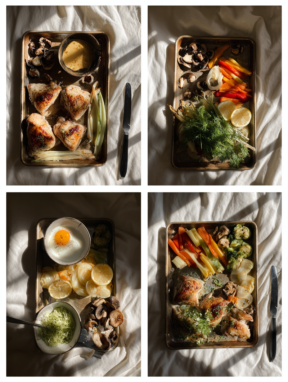 Steps for Sheet Pan Chicken with Rainbow Vegetables